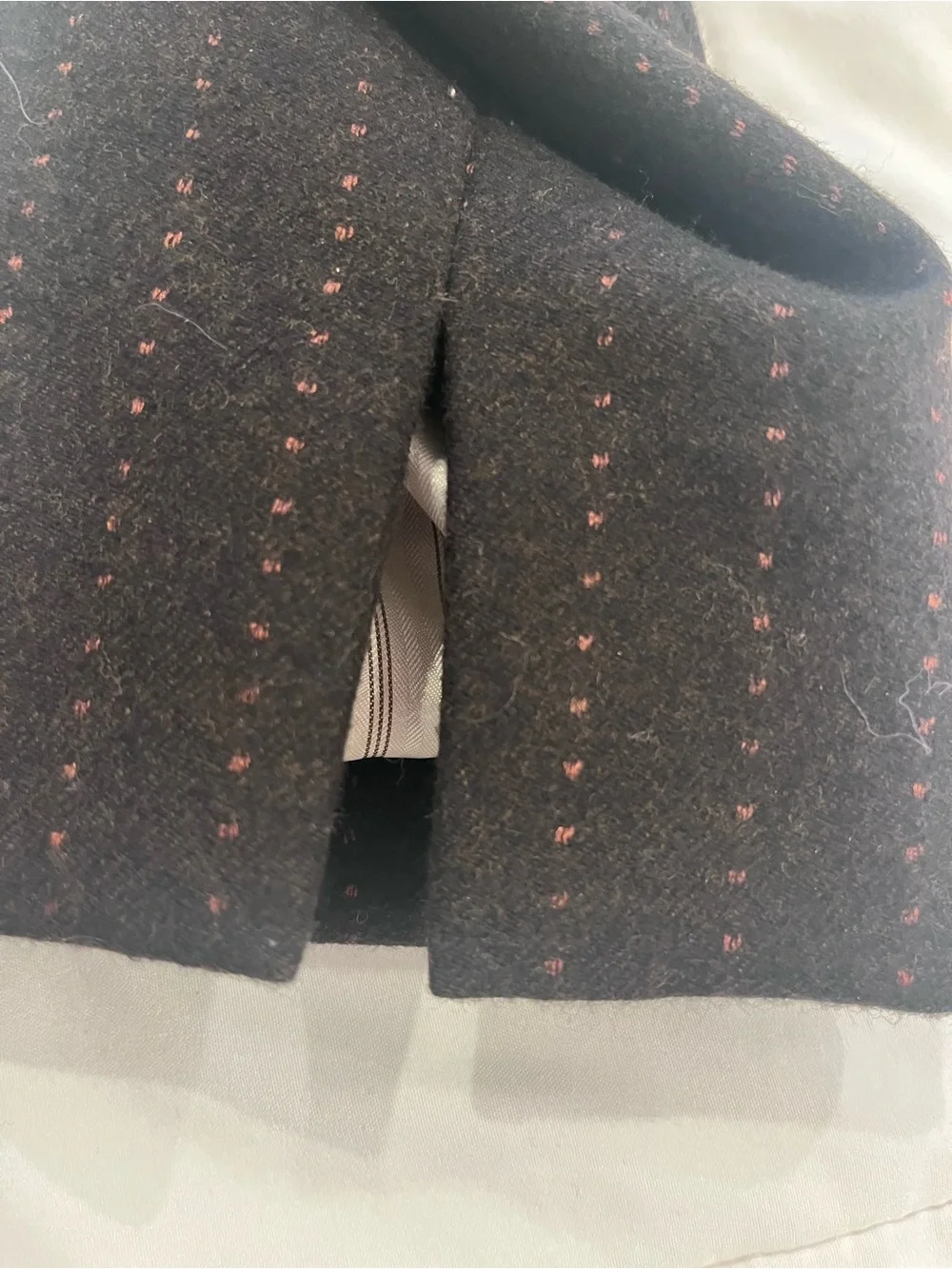 Brown Tailored 3 Button Wool Cashmere Blazer Size 4 Fitted Equestrian Academia
